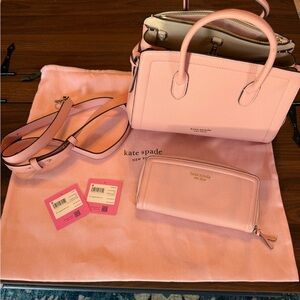 Kate Spade Soft Pink Satchel and Matching Wallet